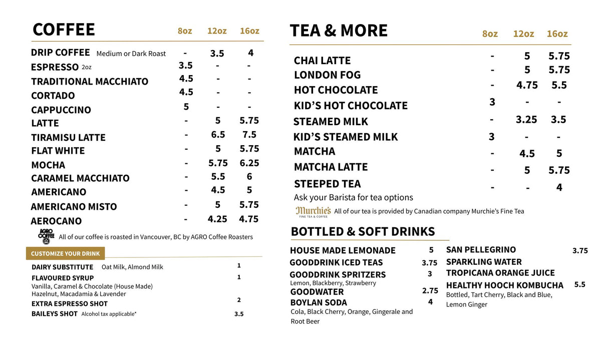 Maple Ridge Menu – Blacksmith Bakery